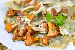 Chantarelles on a plate